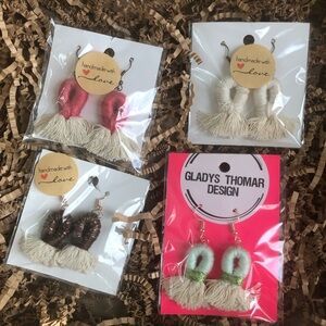 Macrame earrings pack of 4
